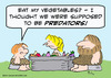 Cartoon: caveman vegetables predators (small) by rmay tagged caveman,vegetables,predators
