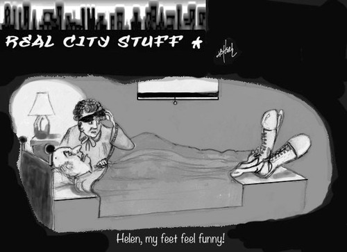 Cartoon: Funny Feet (medium) by optimystical tagged oldage,maladies,feet,funny,expression