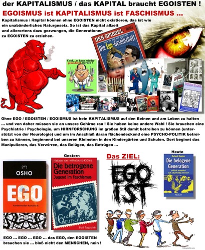 Cartoon: EGO wird gebraucht (medium) by eCollage tagged egoismus,gier,kapitalismus,faschismus