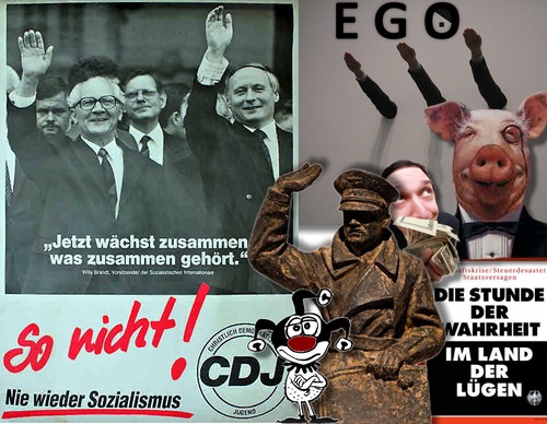 Cartoon: Wende (medium) by eCollage tagged wende,ddr,brd,deutschland,egoismus,faschismus