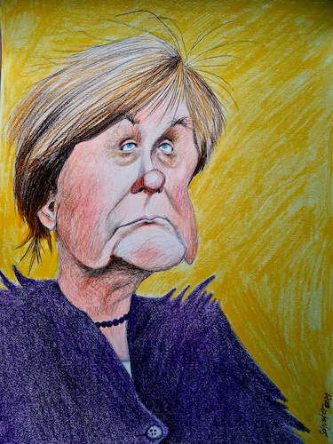 Cartoon: Angela Merkel (medium) by Mario Schuster tagged angela,merkel,karikatur,cartoon,mario,schuster