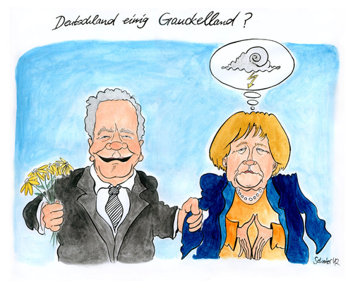 Cartoon: Deutschland einig Gauckelland? (medium) by Mario Schuster tagged karikatur,cartoon,gauck,merkel,mario,schuster