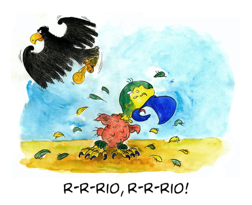 Cartoon: Germany vs Brazil (medium) by Mario Schuster tagged deutschland,germany,brazil,brasilien,wm,fussball,schuster,mario,cartoon,karikatur