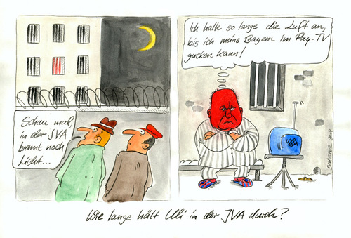 Cartoon: Uli Hoeneß (medium) by Mario Schuster tagged karikatur,cartoon,mario,schuster,uli,hoeness,fussball,bayern,münchen