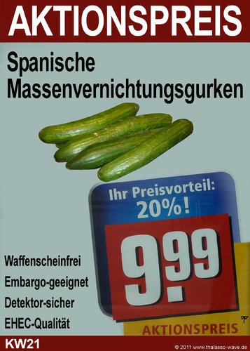 Cartoon: Cucumbers of Mass Destruction (medium) by thalasso tagged ehec,spanien,hamburg,gurken,hus