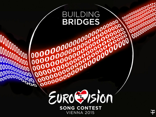 Cartoon: ESC-Logo 2015 (medium) by thalasso tagged tv,eurovision,schlager,punkte,null,esc,lieder,song,abstimmung,schlagerwettbewerb,grand,prix