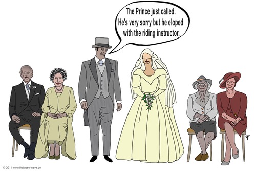 Cartoon: Royal Wedding (medium) by thalasso tagged royal,wedding,kate,william