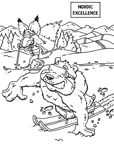 Cartoon: Adaptive Spirit Coloring Book p6 (medium) by karlwimer tagged adaptive,spirit,paralympics,skiing,nordic,coloring,book,korea