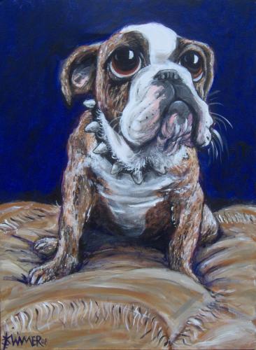 Cartoon: Oliver Bulldog (medium) by karlwimer tagged bulldog,painting,dog