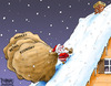 Cartoon: Santa Ascent (small) by karlwimer tagged santa business economy market stockmarket retail christmas karlwimer rooftop