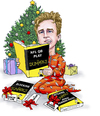 Cartoon: Trevor Siemian Christmas (small) by karlwimer tagged broncos,denver,football,american,siemian,quarterback,sports,christmas,presents