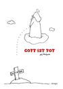 Cartoon: Gott ist tot - gez. Nietzsche (small) by droigks tagged gott,nietzsche,religion,erkenntnis,philosophie,theologie,kommunion,glückwunschkarte,grab,kreuz