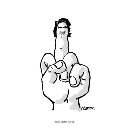 Cartoon: Aznar dit (medium) by nestormacia tagged humor,caricature,aznar,finger,hand,political,spain