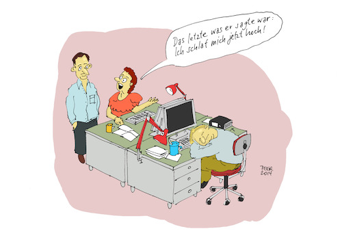 Cartoon: Karriereleiter (medium) by darkplanet tagged karriere,büro,chef,angestellter,schlaf,ruhe,faulheit,arbeit