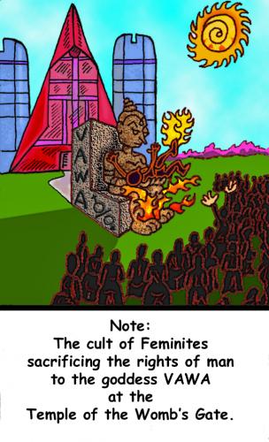 Cartoon: Sacrifice of the Rights of Man (medium) by Tzod Earf tagged vawa,equals,vam,domestic,violence,of