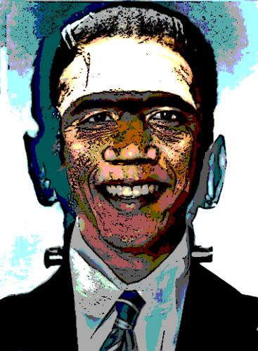 Cartoon: The Obamanation of Desperation (medium) by Tzod Earf tagged barrack,obama,frankenstein