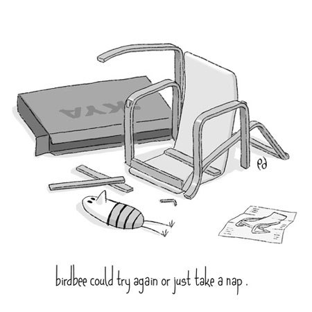 Cartoon: chair (medium) by birdbee tagged birdbee,assemble,chair,nap,frustration