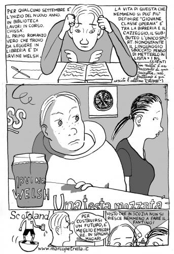 Cartoon: inrvine welsh (medium) by marco petrella tagged irvine,welsh