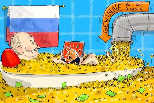 Cartoon: Gewinne (medium) by leopold maurer tagged russland,putin,iran,krieg,hormuz,wirtschaft,welt,öl,ölkrise,gas,dünger,welthandel,trump,drohungen,israel,ukraine,waffen,kriegskasse,bad,geld,leopold,maurer,cartoon,karikatur,russland,putin,iran,krieg,hormuz,wirtschaft,welt,öl,ölkrise,gas,dünger,welthandel,trump,drohungen,israel,ukraine,waffen,kriegskasse,bad,geld,leopold,maurer,cartoon,karikatur