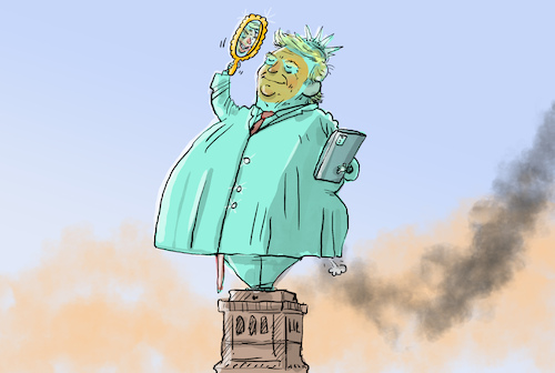 Cartoon: Trump Amtseinführung (medium) by leopold maurer tagged amtseinführung,inauguration,donald,trump,47,präsident,usa,freiheitsstatue,oligarchen,narzist,selbstverliebt,rechtspopulismus,erratisch,dekret,abschiebungen,strafzölle,weltordnung,weltmacht,unkalkulierbar,amerika,demokratie,gefahr,autokratie,musk,macht,leopold,maurer,karikatur,cartoon,amtseinführung,inauguration,donald,trump,47,präsident,usa,freiheitsstatue,oligarchen,narzist,selbstverliebt,rechtspopulismus,erratisch,dekret,abschiebungen,strafzölle,weltordnung,weltmacht,unkalkulierbar,amerika,demokratie,gefahr,autokratie,musk,macht,leopold,maurer,karikatur,cartoon