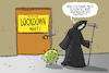 Cartoon: Lockdown (small) by leopold maurer tagged lockdown,corona,covid,infektionen,todesfälle,zahlen,steigende,tod,virus,weihnachten,feiertage