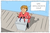 Cartoon: merkel angepasst (small) by leopold maurer tagged merkel,deutschland,flüchtling,asylpolitik,wende,abschiebung