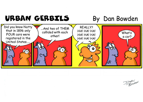 Cartoon: Urban gerbils. 4 cars (medium) by Danno tagged cartoon,comic,strips,traditional,humor,funny