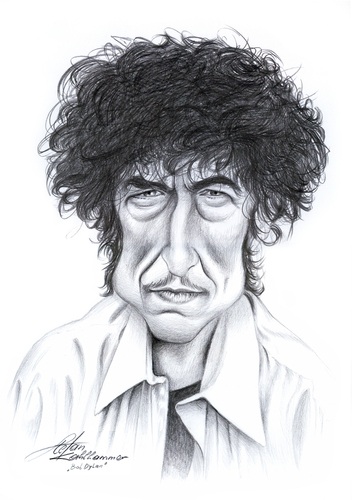 Cartoon: Bob Dylan (medium) by Stefan Kahlhammer tagged caricature,flankalan,flankale,pencil,drawing,zeichnung,bleistift,kahlhammer,karikatur,dylan,bob,bob dylan,karikatur,musiker,bob,dylan