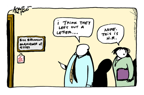 Cartoon: H. R. Manager (medium) by ericHews tagged human,resources,missing,letter