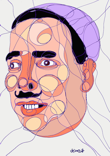 Cartoon: Abdel Fattah Al Qasri (medium) by omar seddek mostafa tagged abdel,fattah,al,qasri
