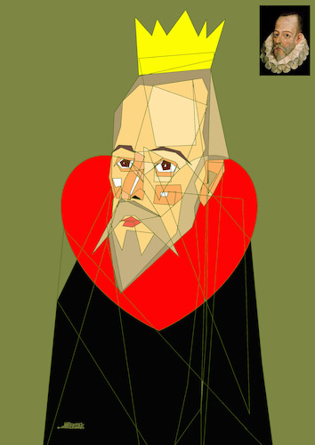 Cartoon: Spanish writer Cervantes (medium) by omar seddek mostafa tagged spanish,writer,cervantes