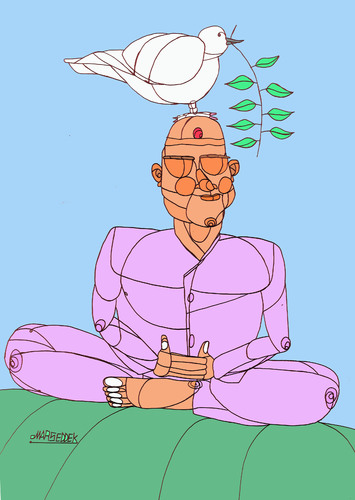Cartoon: Yoga (medium) by omar seddek mostafa tagged yoga