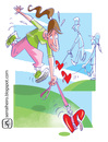 Cartoon: pet love (small) by serralheiro tagged walk,pet,love,heart,garden,fun