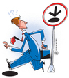 Cartoon: warning (small) by serralheiro tagged keep walk warning hole business one way
