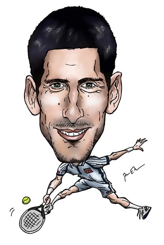 Cartoon: Novak Djokovic (medium) by Perics tagged caricature,tennis,djokovic,novak,atp,tour