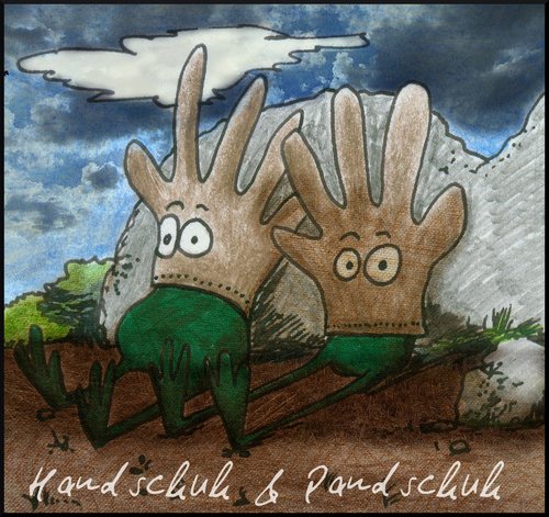 Cartoon: Handschuh und Pandschuh (medium) by timfuzius tagged sancho,pancho,frosch,frösche,handschuhe,handschuh