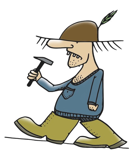 Cartoon: Horst mit dem Hammer (medium) by timfuzius tagged hammer,hut,stiefel