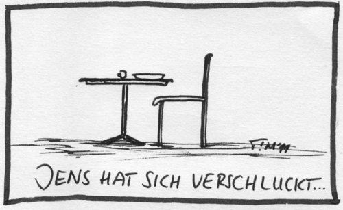 Cartoon: Verschluckt (medium) by timfuzius tagged verschluckt,verschlucken,verschwinden