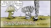 Cartoon: Pilzsafari (small) by timfuzius tagged pilz,pilze,mushrooms,safari,zebra,zoo,tierpark