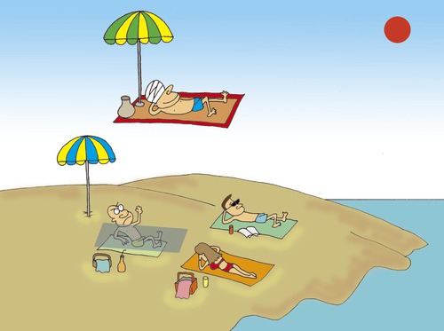 Cartoon: The  flying carpet (medium) by joruju piroshiki tagged beach
