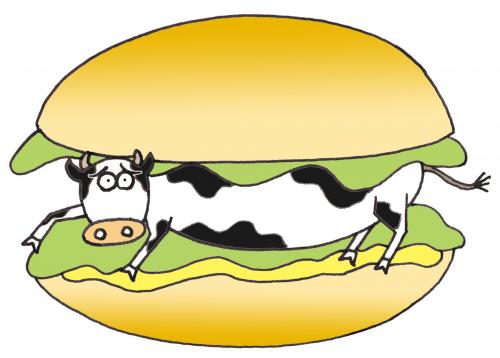 Cartoon: beef hamburger (medium) by joruju piroshiki tagged animal