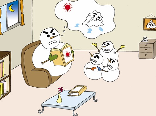 Cartoon: Horror (medium) by joruju piroshiki tagged horror,story,snowman,sun
