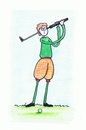Cartoon: Golf Problem (small) by Kerina Strevens tagged golf,sport,ears,club,play,stuck,problem,ball,humour,fun,swing