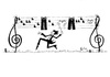 Cartoon: Musicians Washing Line 1 (small) by Kerina Strevens tagged musicmusician,stave,notes,treble,clef,washing,line