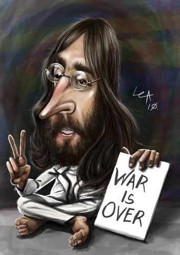 Cartoon: John Lennon (medium) by lea tagged john,lennon