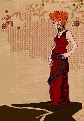 Cartoon: red (medium) by Manka tagged drawing,illustration,woman