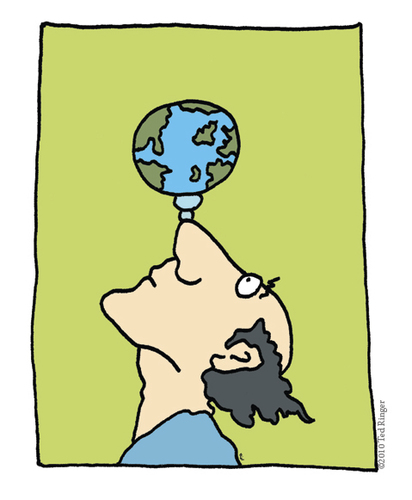 Cartoon: Earth (medium) by ringer tagged earth,globe,balance,fragile