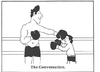 Cartoon: The Conversation (small) by ringer tagged talking,conversation,communication,boxing