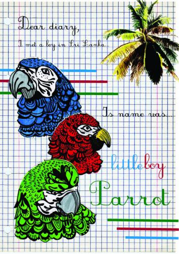 Cartoon: sri lanka (medium) by barbarella tagged parrot,sri,lanka,tropical,collage