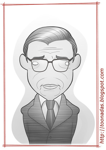 Cartoon: Jean Paul Sartre (medium) by Freelah tagged sartre,paul,jean